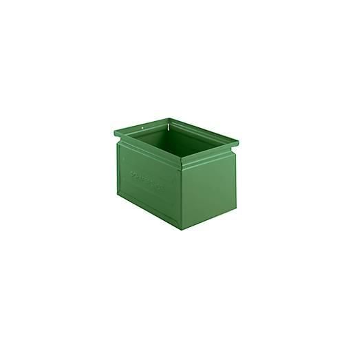 Schäfer Shop Select Stapelbox, 3,6 l, 8 kg, L 200 x B 140 x H 130 mm, Stahl, RAL 6011 (resadagrün)