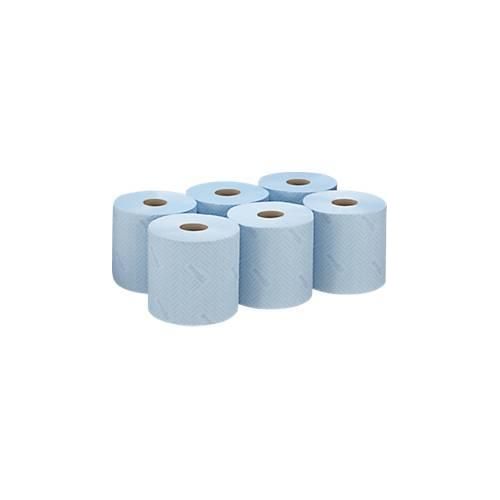 Papierwischtücher WypAll® L10, für Lebensmittel und Hygiene, 6 x 630 Tücher, blau