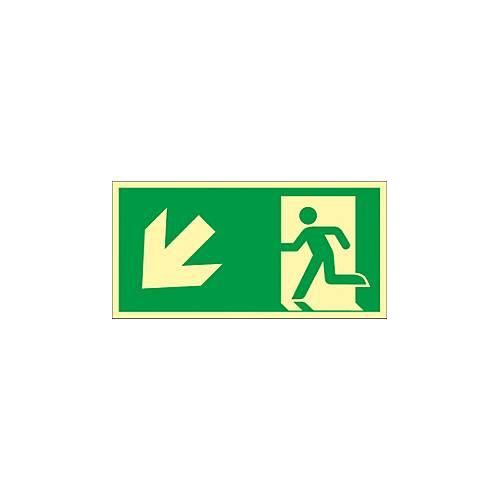 Schild Treppe abwärts, linksweisend