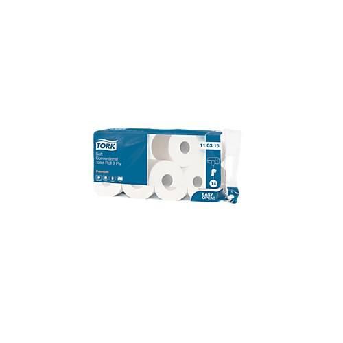 Tork® Toilettenpapier 110316, 3-lagig, weich, Premium Qualität, 72 Rollen á 250 Blatt, weiß