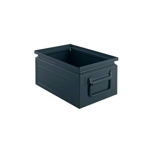 Schäfer Shop Select Stapelbox, 8,5 l, 60 kg, L 330 x B 209 x H 150 mm, Stahl, RAL 5008 (graublau)