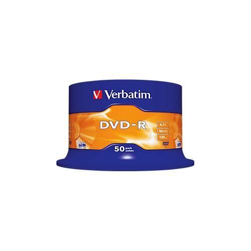 Verbatim® DVD-R, bis 16fach, 4,7 GB/120 min, 50er-Spindel