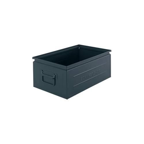 Schäfer Shop Select Stapelbox, 29,5 l, 50 kg, L 527 x B 308 x H 200 mm, Stahl, RAL 5008 (graublau)