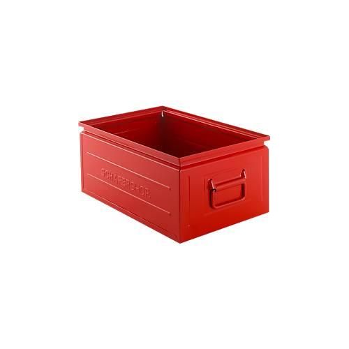 Schäfer Shop Select Stapelbox, 25 l, 120 kg, L 478 x B 307 x H 200 mm, Stahl, RAL 3000 (feuerrot)