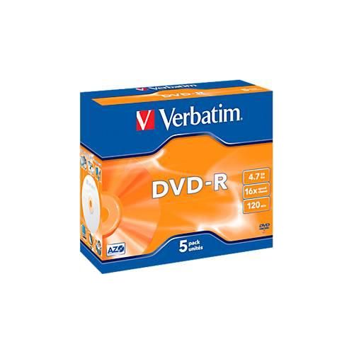 Verbatim® DVD-R, bis 16fach, 4,7 GB/120 min, 5er Jewelcase