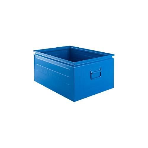 Schäfer Shop Select Stapelbox, 83 l, 250 kg, L 658 x B 459 x H 300 mm, Stahl, 5015 (himmelblau)