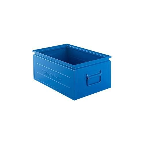 Schäfer Shop Select Stapelbox, 25 l, 120 kg, L 478 x B 307 x H 200 mm, Stahl, RAL 5015 (himmelblau)