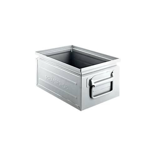 Schäfer Shop Select Stapelbox, 8,5 l, 60 kg, L 330 x B 209 x H 150 mm, Stahl, galvanisch verzinkt