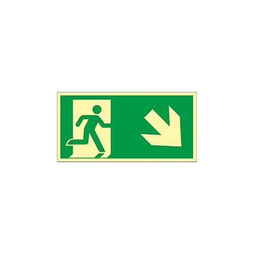 Schild Treppe abwärts, rechtsweisend