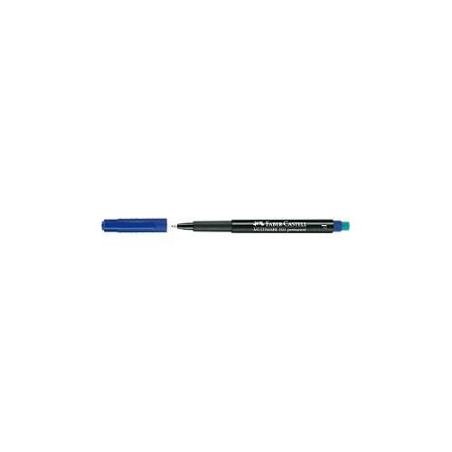 Marker Faber-Castell Multimark, inkl. Spezialradierer, blau, F, permanent