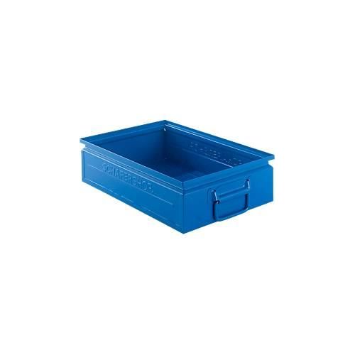 Schäfer Shop Select Stapelbox, 16 l, 100 kg, L 478 x B 307 x H 120 mm, Stahl, RAL 5015 (himmelblau)