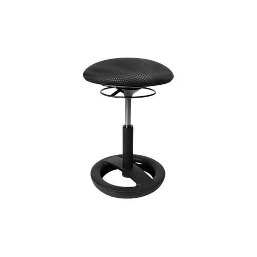 Fitness-Hocker SITNESS BOB, ergonomisches Sitzen, Sitzhöhe 440 bis 570 mm, schwarz, Gestell schwarz pulverbeschichtet