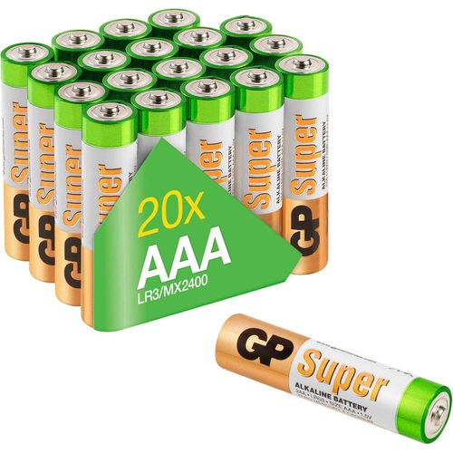 GP Batteries Batterie »20er Pack Super Alkaline AAA«, 1,5 V, (Set, 20 St.)