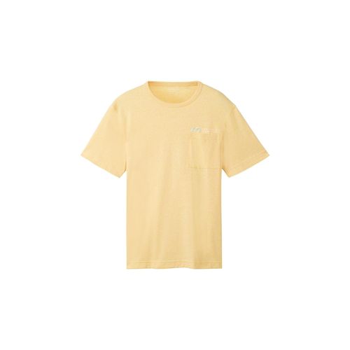 TOM TAILOR Herren T-Shirt in Melange Optik, gelb, Melange Optik, Gr. XL,