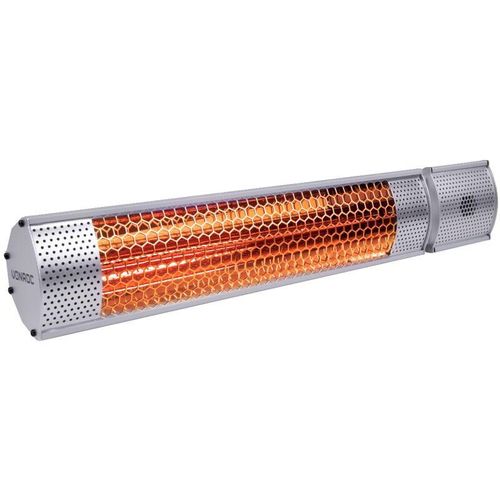 Heizstrahler Marsili – 2000W – 2 Positionen – Silber – Für Wand, Decke oder Stativ – Lowglare-Element – Mit Fernbedienung