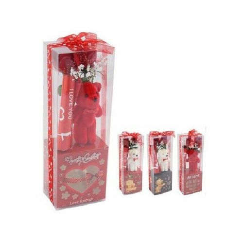 Teddybär mit blume geschenkbox für valentinstag 10X7.5X30CM 63300
