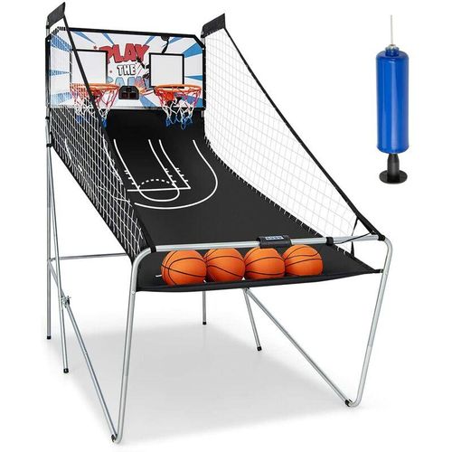 Basketball-Schießmaschine, Basketballständer inkl. 4 Basketbälle und Pumpe, Basketballkorb klappbar, Basketballständer mit Punktezähler, 8