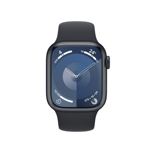 Apple Watch Series 9 (GPS) 41mm Aluminiumgehäuse mitternacht, Sportband mitternacht, M/L