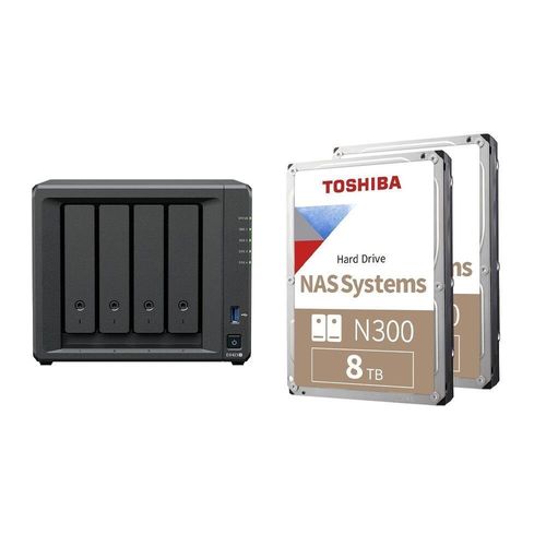 Synology DiskStation DS423+ 4 Einschübe NAS-Server Leergehäuse + 16TB (2x8 TB) Toshiba N300 SATA 3.5