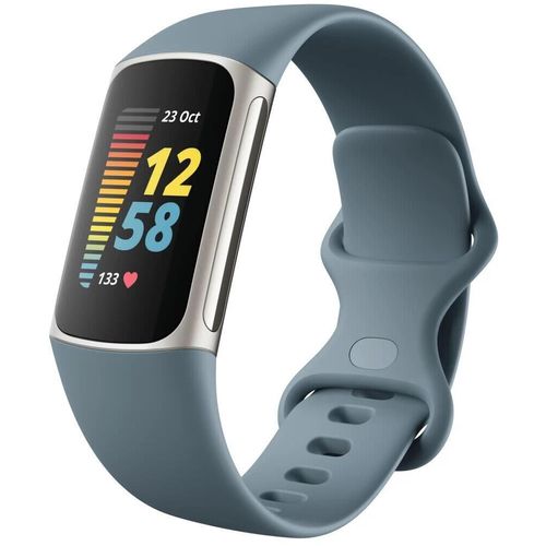 Fitbit Charge 5 Fitness Tracker, Platinum/Steel Blue