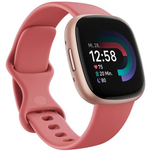 Fitbit Versa 4 Fitness-Smartwatch, Sand/Copper Rose