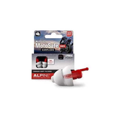 Alpine MotoSafe RACE, Gehörschutz - Rot/Weiß