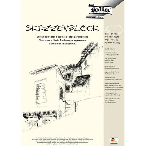 Folia Skizzenblock in Weiß - 50 Blatt - DIN A3