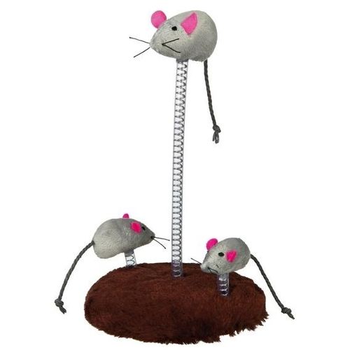 TRIXIE Katzenspielzeug Mouse-Family auf Federn, ø 15 x 22 cm