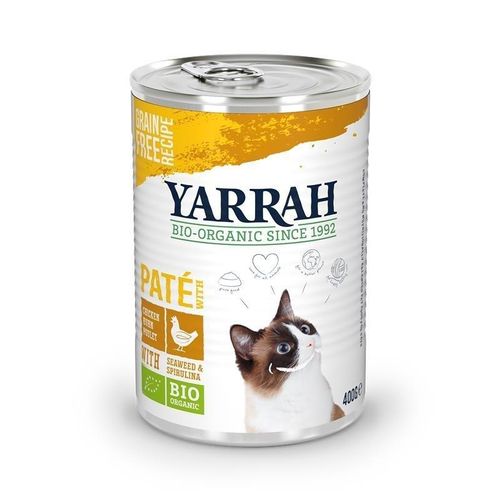 Yarrah Bio-Katzenfutter Pastete getreidefrei, 12 x 400 g Huhn