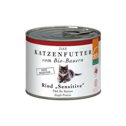 defu Katzenfutter Rind Sensitive Pâté, 12 x 200 g