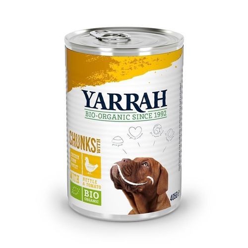 Yarrah Bio-Hundefutter Bröckchen, 12 x 405 g Huhn
