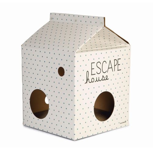 Beeztees Kitten Kartonspielzeug, Escape, 35 x 35 x 50 cm, weiss