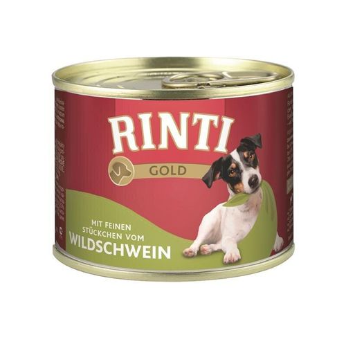 Rinti Gold Hundefutter, 12 x 185g, Wildschwein