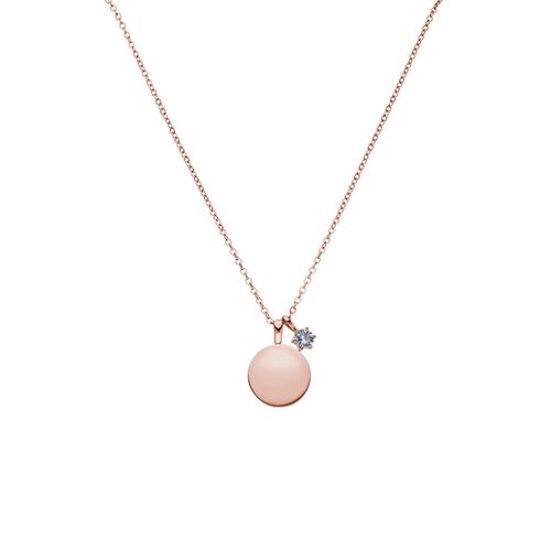 Birthstone March Necklace 14K Rose Gold Plated