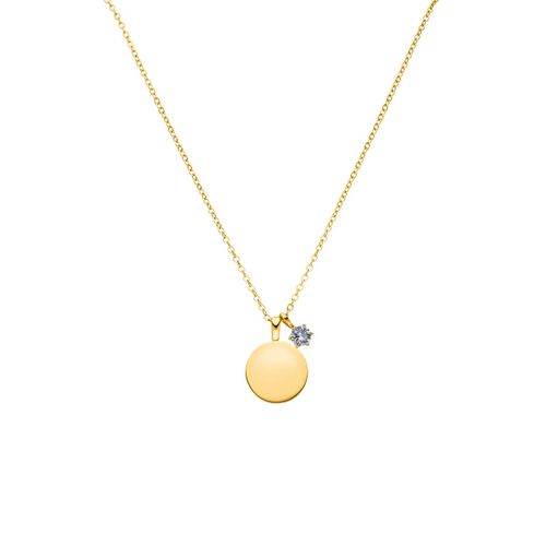 Birthstone March Necklace 14K Gold Plated