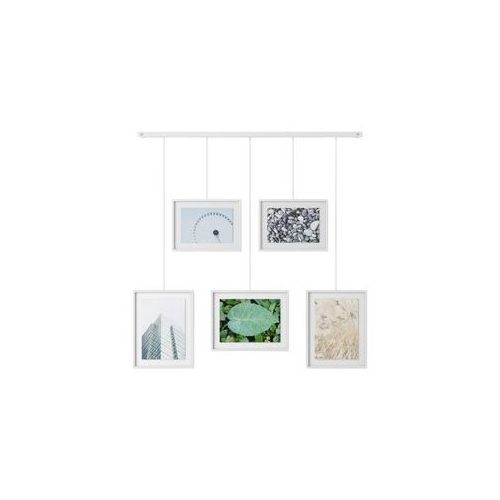 Umbra Collagen-Bilderrahmen , Weiß , Metall, Glas , 5-teilig , 79.4x3.18x69.5 cm , Bilder & Rahmen, Bilderrahmen, Metallrahmen