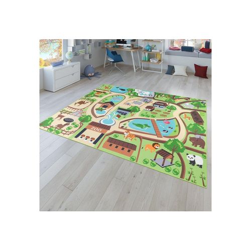 Kinderteppich Kinderteppich Spielteppich Für Kinderzimmer Zoo Mit Tiger Bär Bunt