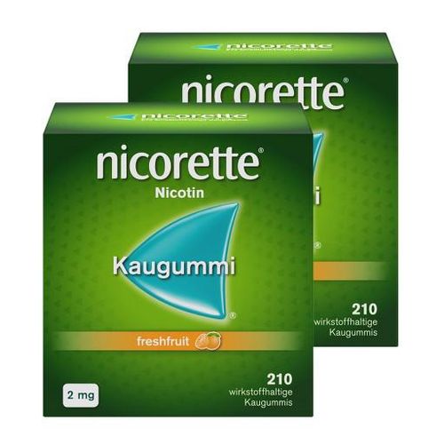 nicorette 2mg Nikotinkaugummi freshfruit zur Rauchentwöhnung - Doppelpack 420 St