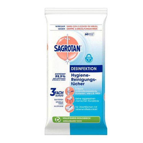 SAGROTAN Hygiene-Reinigungstücher 60 St