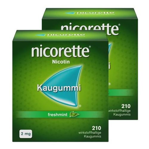 nicorette 2mg Nikotinkaugummi freshmint zur Rauchentwöhnung - Doppelpack 420 St