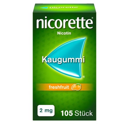 nicorette 2mg Nikotinkaugummi freshfruit zur Rauchentwöhnung 105 St
