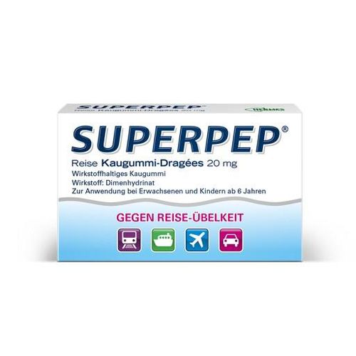 SUPERPEP Reise Kaugummi Dragees 20 mg 10 St