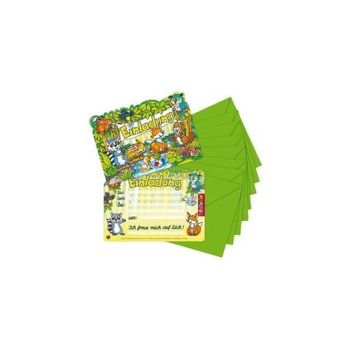 Einladungskarten-Set Waldtiere 8 Karten + Umschläge