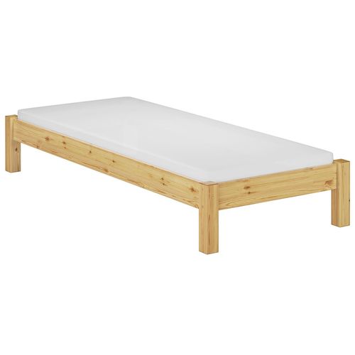 Einzelbett Kiefer natur 80x200 Massivholzbett Futonbett Kinderbett Zubehör wählbar V-60.35-08Rollrost und Matratze inkl.