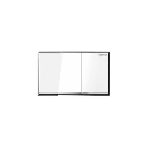 Betätigungsplatte OMEGA60 Glas weiß, 2-Mengen-Spülung - 115081SI1