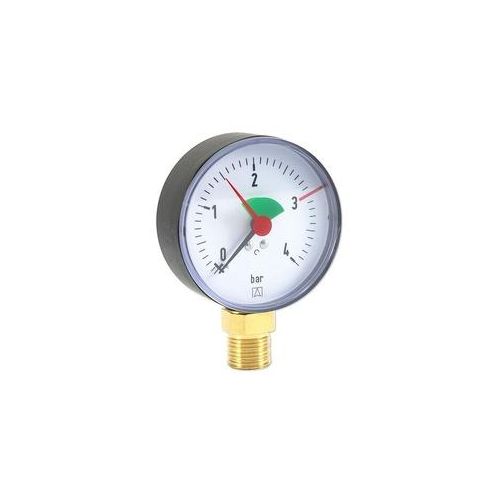 AFRISO Manometer HZ 80 - Anschluss radial 1/2'' AG - Anzeige 0-4 bar, rote Markierung bei 3,0 bar