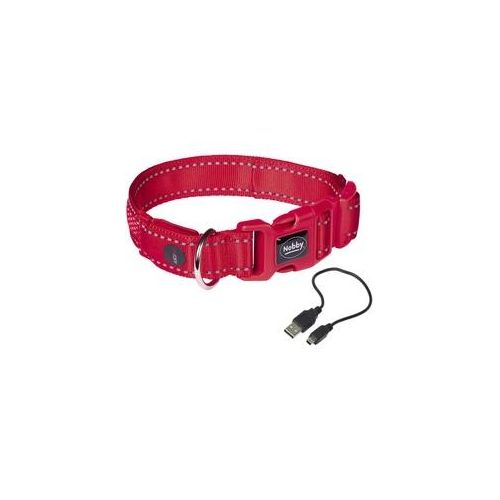 Nobby Halsband Flash Mesh Hundehalsband leuchtend Rot M-L