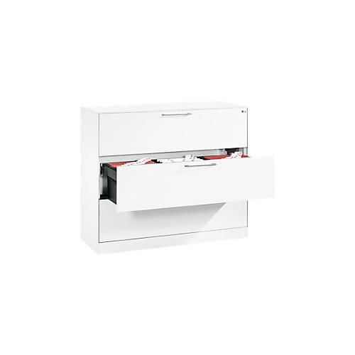 Hängeregistraturschrank ASISTO C 3000, 3 Schubladen, 3-bahnig, B 1200 mm, weiß/weiß