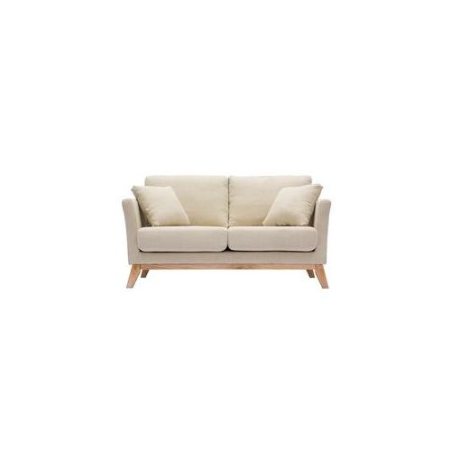 Sofa skandinavisch 2 Plätze Beige helle Holzbeine OSLO