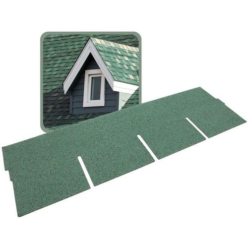 Dachschindeln Rechteck 1m x 32cm, 20 Stück, Bitumenschindeln für Gartenhaus, Carport - Grün - Grün - Daprona